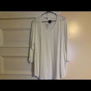 NWT JM COLLECTION woman’s white top.  Size 2X.